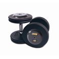 thumbnail image 1 of 5 - 50 lb. Pro Style Black Cast Iron Round Dumbbell Set w/ Contoured Handle & Rubber Caps (Commercial Gym Quality) by Troy Barbell, 1 of 1