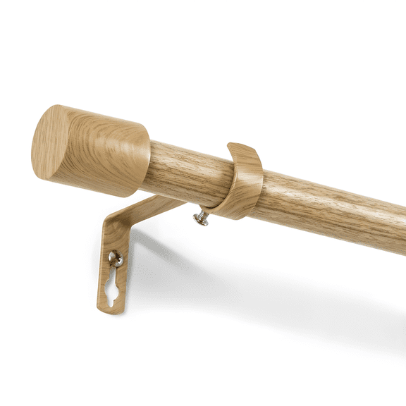 NICETOWN Curtain Rods for Window 1 Inch Diameter Adjustable Wood-Grain Finish Window Rods for Bedroom, 28 to 48 Inches