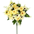 thumbnail image 2 of Torqee Premium Artificial Rose Bouquet,32cm Realistic Silk Flower Stems for Home Wedding Vase Centerpiece Floral Arrangement,Yellow, 2 of 5