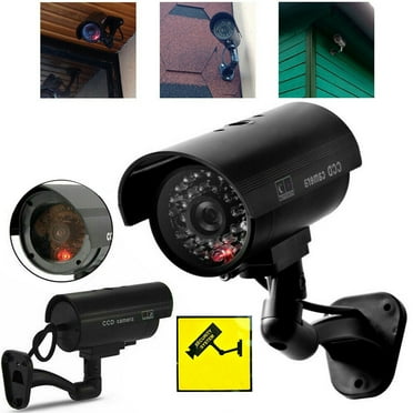 Fake Security Camera, Dummy Security Camera, Simulation Surveillance Camera, Flashing Red Led Light, Realistic Security Camera