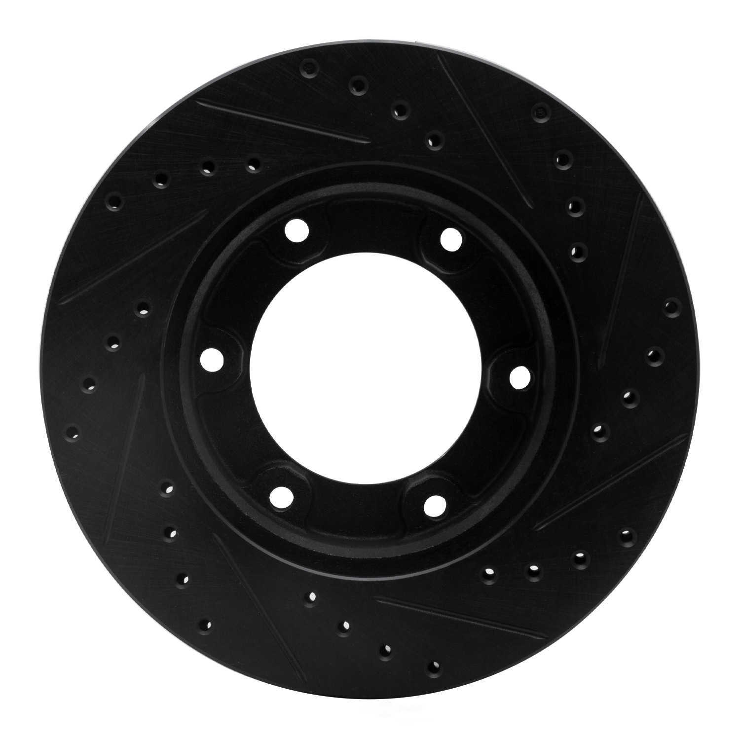 Dynamic Friction Company 633-76110L DFC Brake Rotor - Drilled And Slotted - Black