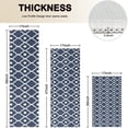 thumbnail image 4 of Navy Blue Geometric Quatrefoil Pattern Kitchen Rugs Sets Of 3,Kitchen Runner Rugs Non Skid Washable,Decorative Kitchen Floor Mats for Kitchen,Sink,Laundry,17"x30"+ 17"x47" + 17"x59", 4 of 6