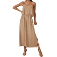 thumbnail image 1 of Bowake Womens Jumpsuit Spaghetti Strap Wide Leg Split Jumpsuits Long Overalls Summer Beach Party Vacation Rompers, 1 of 7