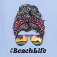 thumbnail image 2 of Messy Bun BeachLife | Cool Neon Leopard Print Bandana | Sunglasses Vaction Beach Paradise Fashion Womens T-Shirt, Light Blue, 2XL, 2 of 5