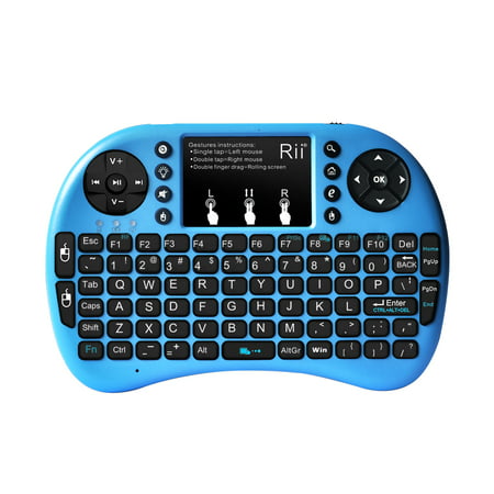 Rii mini i8+Wireless Keyboard with Touchpad,LED Backlit, Rechargable Li-ion Battery,Soft Silicone for KODI, Raspberry Pi 2/3,Mac OS,Linux,HTPC,IPTV,Android TV (Best Keyboard And Mouse For Raspberry Pi)