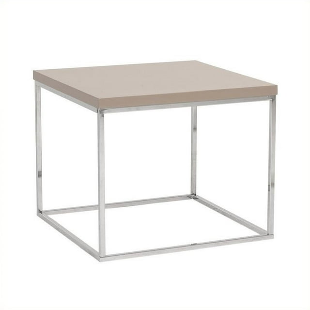 Eurostyle Teresa Side Table in Taupe Lacquer