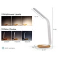thumbnail image 3 of BLACK+DECKER LED Desk Lamp with Wood Grain Base, 7W, White (VLED1818-BD), 3 of 11