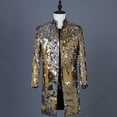 thumbnail image 4 of Chaqueta de traje informal de terciopelo multicolor con lentejuelas que cambia de color para hombre, vestido de novia para novio, ropa para banquete y escenario, 4 of 5