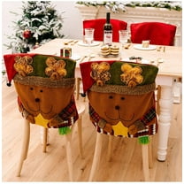 JWshufel Christmas Decorations Christmas Table Decorations Embroidered Chair Cover Santa Claus Snowman Design Easy On for Dining Room Holiday Parties Festive Atmosphere 21.3in