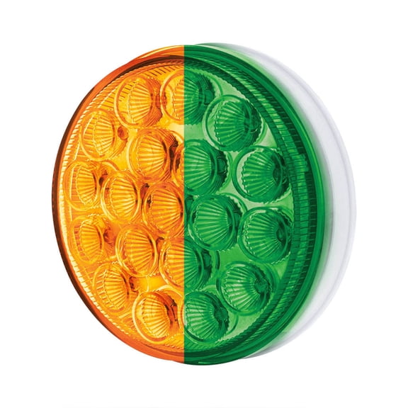 19 LED 4" Round Dual Color Amber Turn to Green Auxiliary