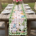 thumbnail image 4 of Easter Table Runner - 120 Inch Long Spring Gnomes Floral Bunny Duck Green Pink Plaid Cotton and Linen Blended Dress Scarves Farmhouse Table Runner for Kitchen Dining, Coffee Table, 13" x 120", 4 of 8