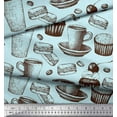 thumbnail image 2 of Soimoi Poly Georgette Fabric Burger,Cupcake & Cups Print Sewing Fabric Yard 52 Inch Wide, 2 of 3