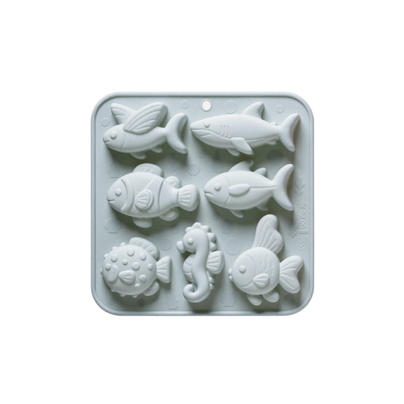 Silicone Mold, Sea Animal Shaped Cake Pan and Handcrafted Soap Mold for Kitchen Baking Dessert Chocolate Pastry Making DIY Crafting Supplies for Party, Blue