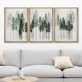 thumbnail image 2 of IDEA4WALL Framed Canvas Print Wall Art Set of 3 Pine Tree Watercolor Forest Nature Illustrations Artwork Fir Trees Modern Art Boho Decorative Colorful Chic for Rooms - Natural 24"x36"x3, 2 of 5