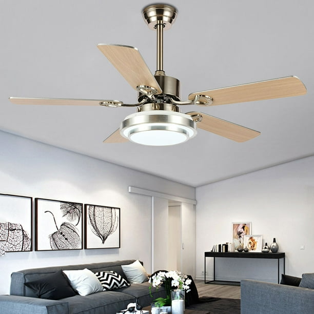Ranliy Ceiling Fan With Led Light Fixture 42 Indoor Fans Remote Control 5 Wood Blades Flush Mount Contemporary Khaki Com Ranliy Ceiling Fan With Led Light, 42 White Flush Mount Ceiling Fan With Remote Control