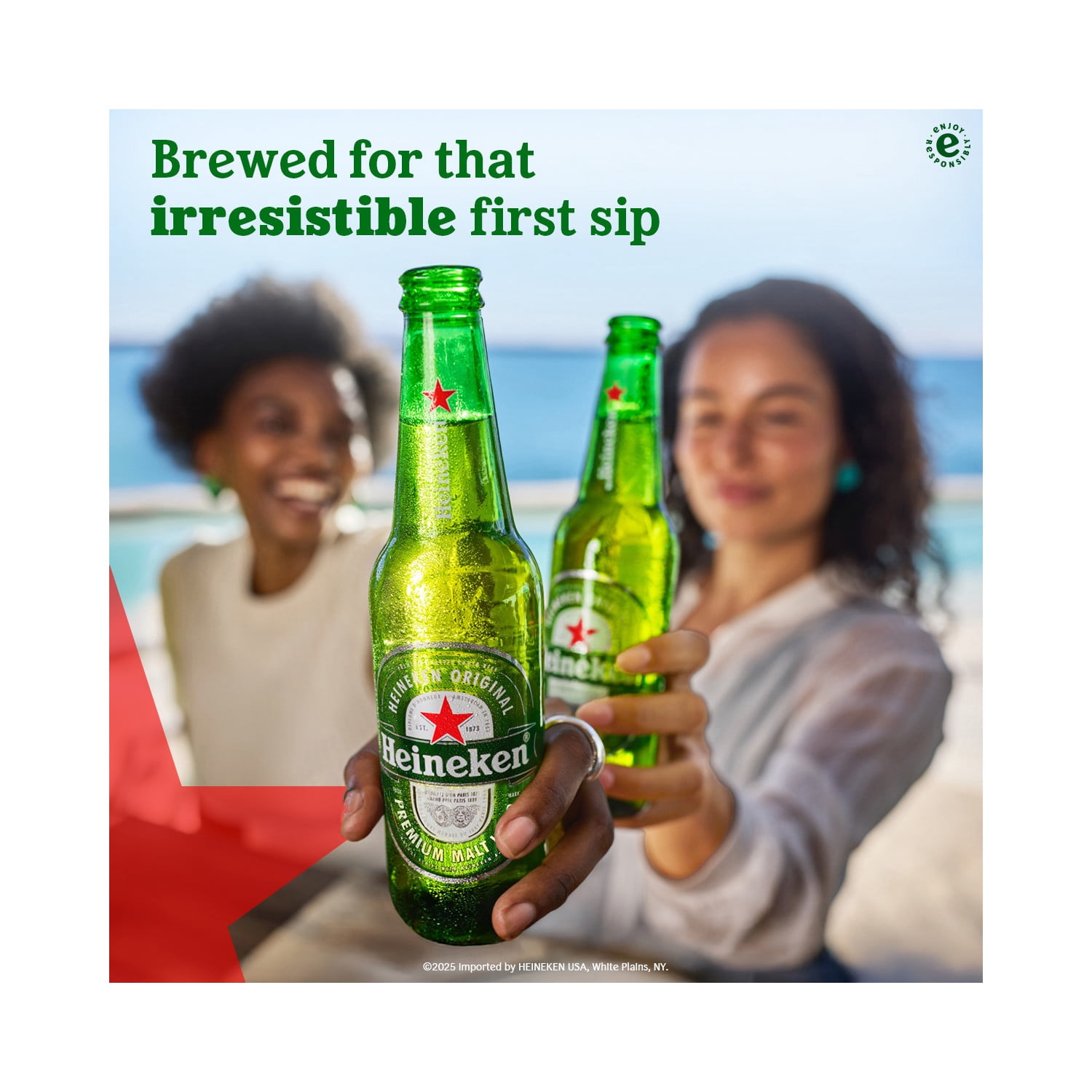 Heineken Original Netherlands Lager Import Beer, 24 Pack, 12 fl oz Bottles, 5% ABV