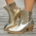 thumbnail image 2 of Women's Ankle Boots Fashion Heel On Synthetic Leather Pointed Toe Casual Dress Booties for Fall Winter Comfort, 2 of 8