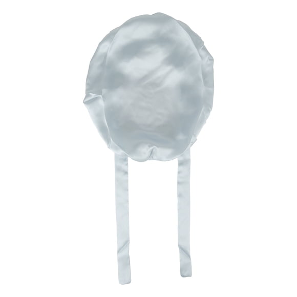 Bonete de cabello de seda sintética Unique Bargains con correas ajustables, gorro de dormir para mujeres en gris plateado