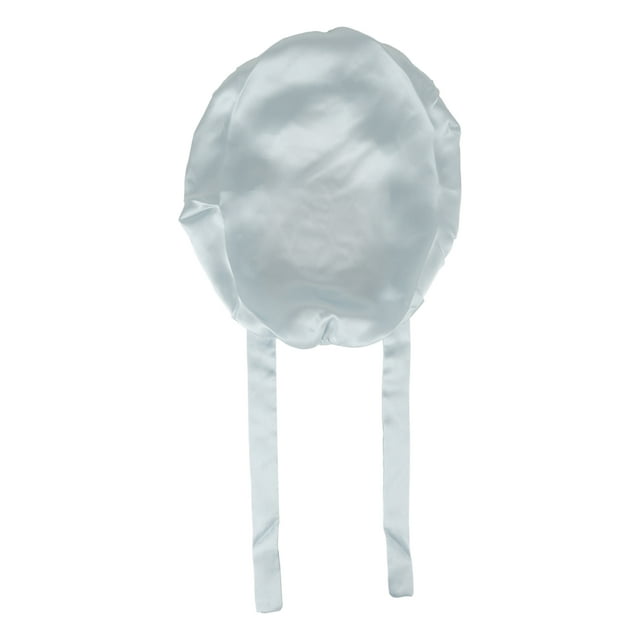 Bonete de cabello de seda sintética Unique Bargains con correas ajustables, gorro de dormir para mujeres en gris plateado