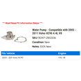 thumbnail image 2 of Water Pump - Compatible with 2005 - 2011 Volvo XC90 4.4L V8 2006 2007 2008 2009 2010, 2 of 2