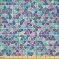 thumbnail image 2 of Ambesonne Geometric Fabric by the Yard Microfiber, Triangles Hexagons Plot, 10 Yards, Fuchsia Dark Seafoam, 2 of 2
