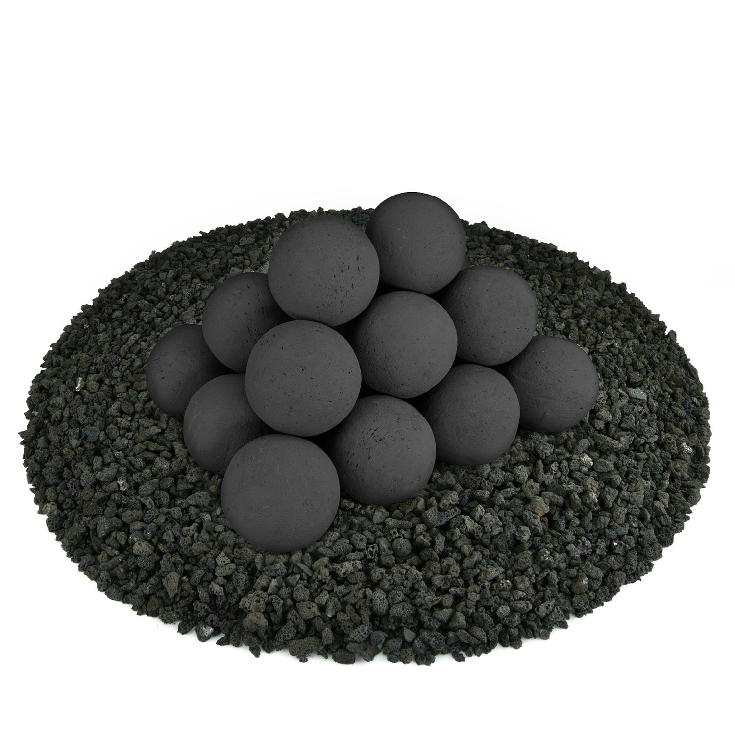 Midnight Black, Ceramic Fire Balls 3" Set of 20