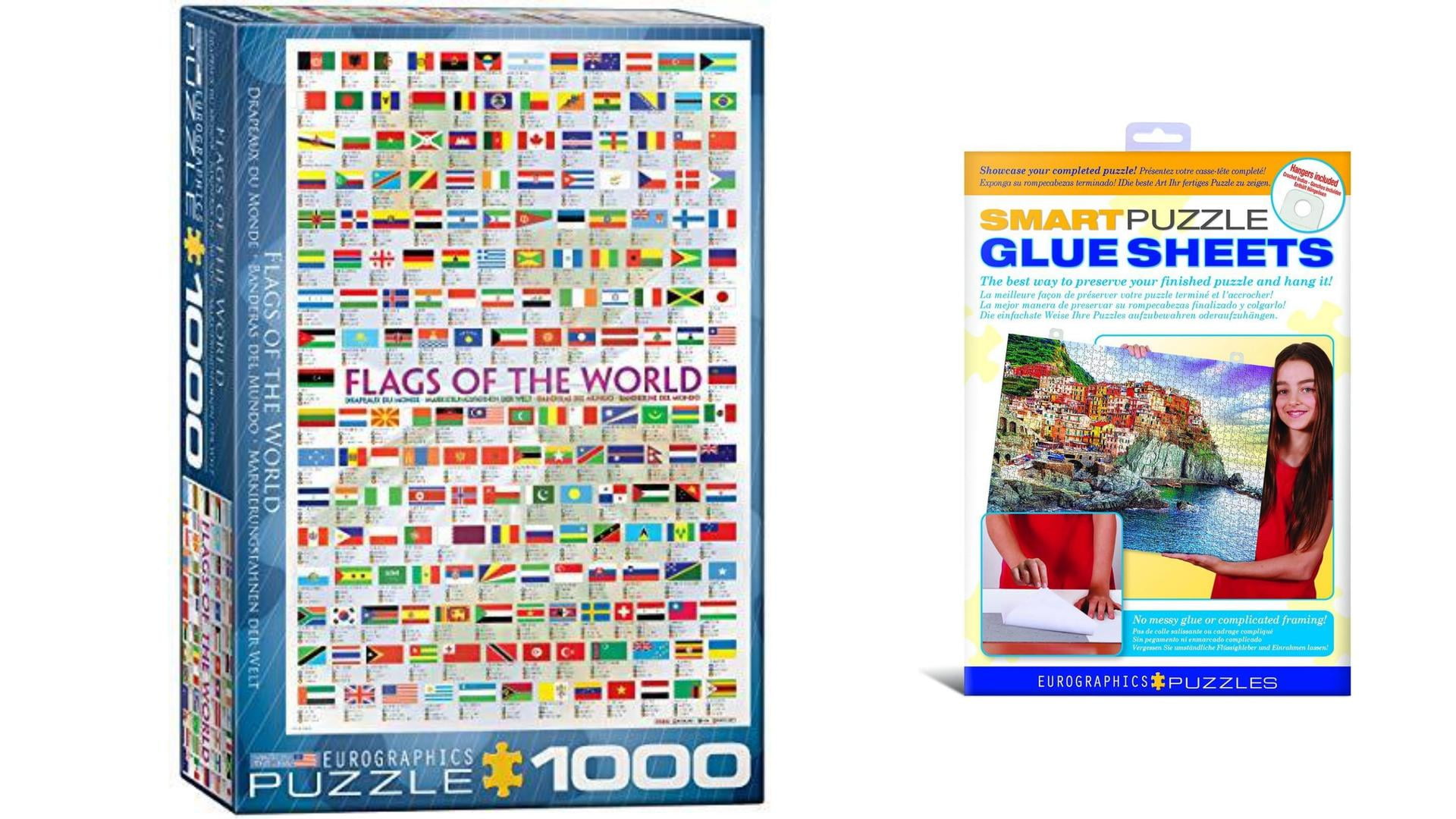 Bundle of 2 EuroGraphics Flags of The World Puzzle (1000Piece