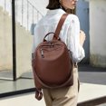 thumbnail image 2 of Genuine Leather Cowhide Backpack, Women's Multiuse Shoulder Crossbody Bag, Large Capacity Casual Daypack, 2 of 10