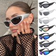 thumbnail image 2 of Gafas De Sol Punk Para Mujer Espejo Deportivas Tontadas Coloridas Moda, 2 of 4
