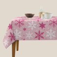 thumbnail image 4 of Pink Christmas Square Tablecloth 70x70 Inch Hot Pink White Xmas Snowflake Winter Holiday Theme Decorative Table Cloth Seasonal Rustic Farmhouse for Indoor Party Kitchen Dinner Picnic Decor, 4 of 5