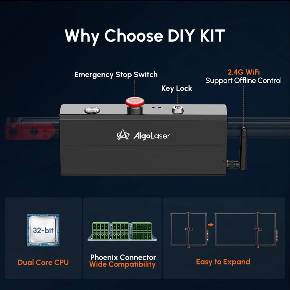 Algo DIY KIT 20W Engraver with Air Assist Pump and Honeycomb Panel, App Control 12000mm/min Speed, High Accuracy Engraving and Cutting Machine for DIY Wood and Metal