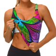 thumbnail image 3 of Picia Multicolored Beautiful Flower Sports Bra for Women,Padded Strappy Sports Bras Medium Support Yoga Bra with Removable Cups,Running Yoga Bra-Large, 3 of 9