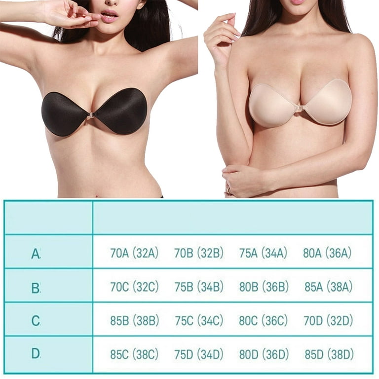 Womens Sexy Strapless Invisible Bra Silicone Gel Backless Self-Adhesive  Stick On Push Up Wings Sticky Bras Black Flesh Color