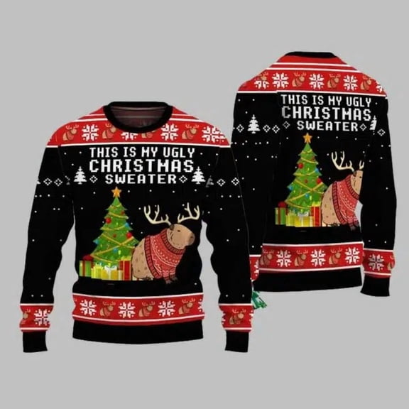 Capybara Holiday 3D Christmas Sweater