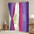 thumbnail image 3 of Gradient Purple and Tele Magenta Curtains & Drapes 2 Panels 38"Wx54"L,Silver Foil Print Wave Striped Curtains Ombre Blackout Curtains,Abstract Art Room Decor Aesthetic, 3 of 6