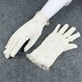 thumbnail image 2 of Xfvqtps Women Lace Gloves Polka Dot Rabbit Embroidery Wedding Dresses Performances Dance Party Decorations Elastic Breathable Gloves Beige, 2 of 3