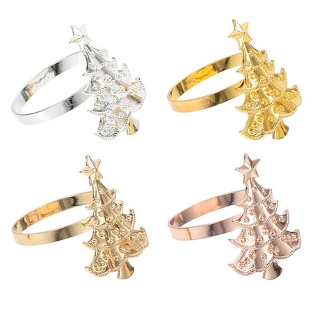 

4Pcs Christmas Tree Napkin Rings Lovely Napkin Rings Unique Napkin Buckles