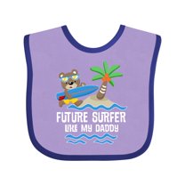 Inktastic Surfing Future Surfer Like Daddy Boys or Girls Baby Bib