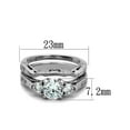 thumbnail image 2 of Women's Stainless Steel 316 Round 2.5 Ct Zirconia Engagement Wedding Ring Set Size 9, 2 of 5