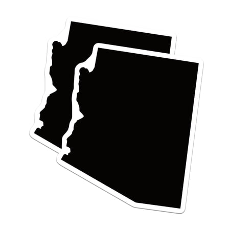 (2 Pack) Arizona State Map Magnets - AZ Pride Decor - Southwest USA Souvenir - 5" On Longest Side - Premium Magnet - for Cars, Refrigerators, Toolboxes, Lockers - Made in USA - MAG17926