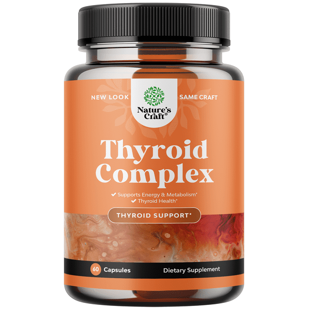 Herbal Thyroid Support Complex Energizing Natural Thyroid Supplement with Iodine, B12, Selenium