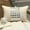 2. Beige, variant on The HomeCentric Decorative Beige 16"x16" (40x40 cm) Throw Pillows, Linen Mirror Embroidery Throw Pillows For Couch, Geometric Pattern Contemporary Style - Adrish