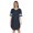 Navy Blue, variant on Inkmeso Women V-Neck Short Sleeve Dresses Solid Casual Loose Fit T-Shirt Sports Tunic Short Dress