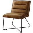 thumbnail image 1 of ACME Balrog Top Grain Leather Armless Accent Chair in Saddle Brown, 1 of 7