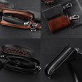 thumbnail image 2 of HAHDAXIA Leather Car Key Case Holder Leather Car Key Keychain Holder Metal Hook and Keyring Zipper Auto Car Key Chain, 2 of 7