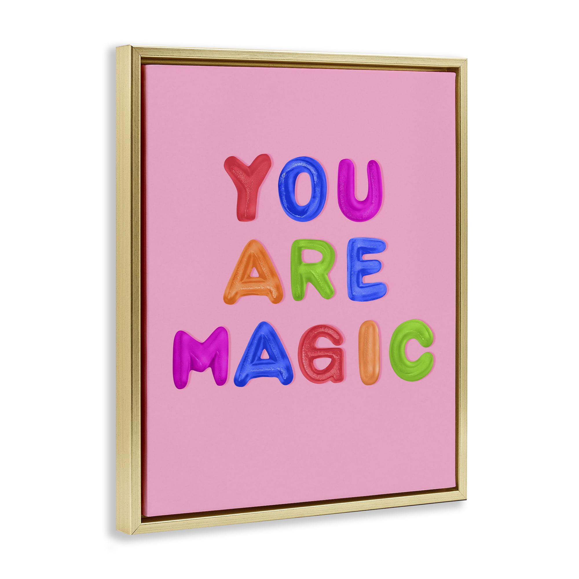 Stupell Industries You are Magic Gummies over Pink Gold Framed Floater Canvas Wall Art, design by LISH Creative