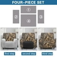 thumbnail image 6 of FUIALDOLG 4-Pieces Recliner Sofa Covers Brown Hunting Camo Pattern Stretch Reclining Couch Covers for Reclining Chair Sofa Slipcovers Furniture Protector, 6 of 7