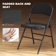 thumbnail image 4 of HOMCOM Chaises Pliantes en Métal avec Coussin en Lin Chaises Pliables Noir, 4 of 10