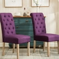 thumbnail image 4 of Purple Solid Wood Parsons Chairs / Add Elegance to Kitchen or Dining, 4 of 5