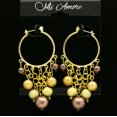 thumbnail image 4 of Mi Amore Drop-Dangle-Earrings Gold-Tone/Brown, 4 of 4